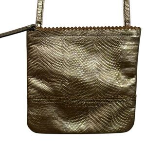 BANANA REPUBLIC - GOLD TONE CROSSBODY COMPACT BAG - 24” NON-ADJUSTABLE STRAP S2
